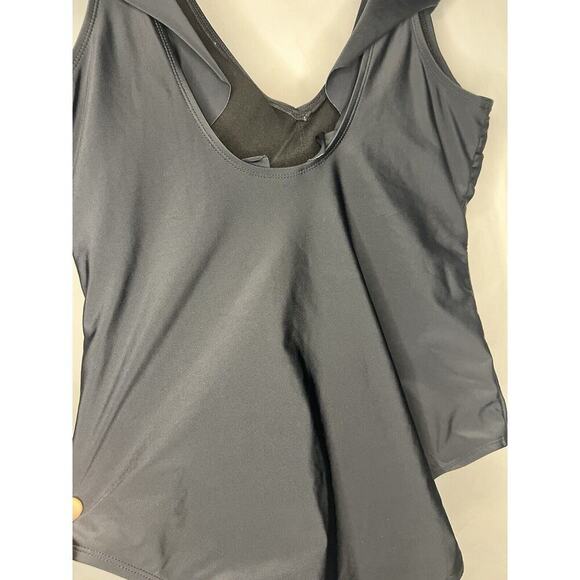 Old Navy Women’s Black Ruffle Sleeve One Piece Swimsuit Size L - Picture 7 of 11